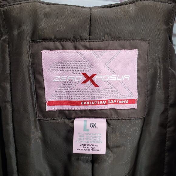 Zero Exposure Girls Brown Snow Ski Bib Overall Pants Size L 6X - Picture 5 of 16